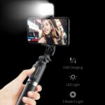 Q07 Selfie Stick Foldable Mini Tripod with Fill Light