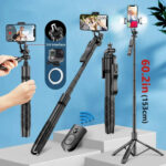 K28 Long Wireless Selfie Stick Tripod Stand Foldable Monopod