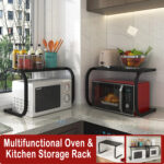 Microwave Oven Rack Multifunctional Kitchen Shelf Space Saving