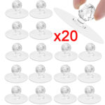 20 Pcs Transparent Crystal Drawer Handle Diamond Shape Self-Adhesive