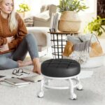 360 Rolling Low Stool Chair with Wheels Modern Simplicity