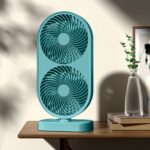 120 Adjustable High Speed Portable Double Head Desk Fan Rechargeable