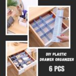 Adjustable Plastic Grid Drawer Organizer 6pcs