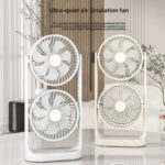 Double-Head High Wind Air Circulation Desktop Fan Portable
