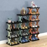 5 layer Multifunctional Black Shoe Organizer Rack