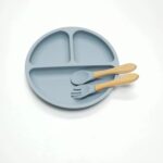 3pcs/Set Silicone Dinner Plate 3 Compartments Reinforced Suction-BC022