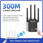 PIX-LINK 2.4G 300Mbps WiFi Signal Amplifier Dual Antenna Repeater