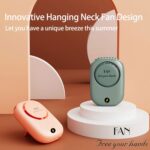 Portable Waist Hanging Fan Mini Neck Fans USB Rechargeable